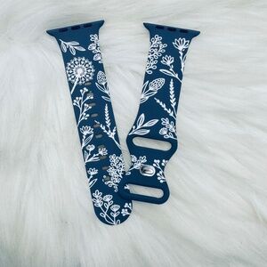 New blue & white Floral Watch Bands For Apple Watch Series  42mm 44mm 45mm 49mm